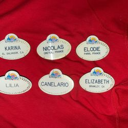 Vintage Disneyland Name Tags Six In Pristine Condition