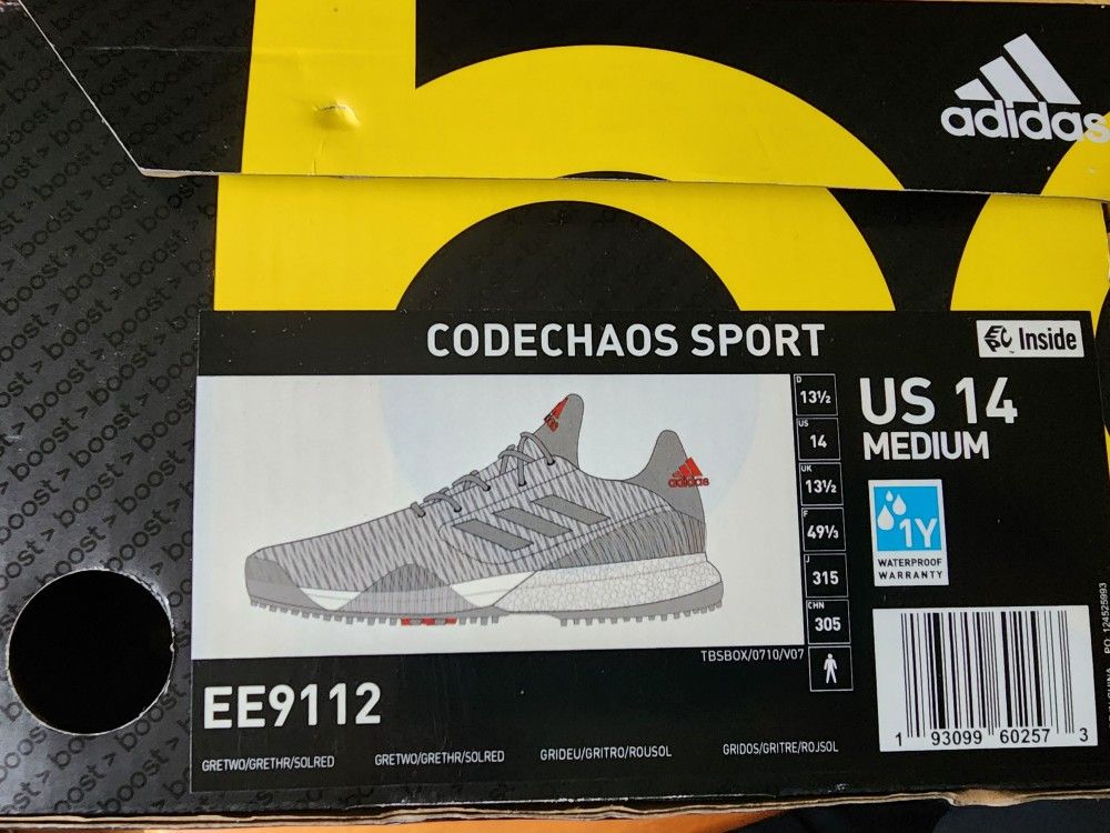 New Adidas CODECHAOS Sport Spikeless Golf Shoes Men's Sz 14