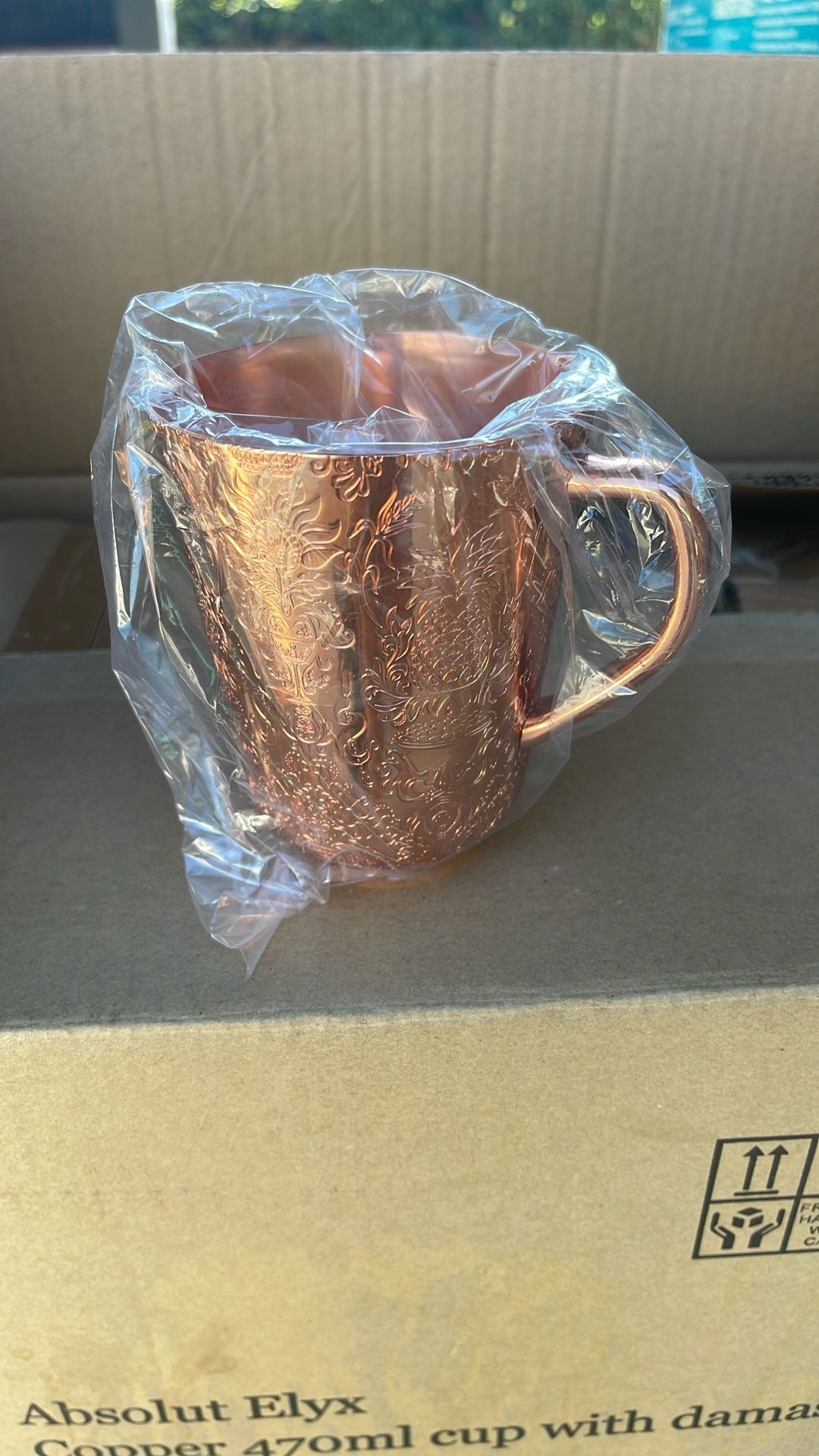 Absolut Elyx Copper 470ml Cup With Damask