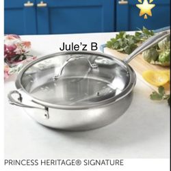 Princess House Sartén De 11” Heritage Signature Nuevo En Su Caja 