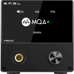 S.M.S.L M500 DAC Headphone Amp Supports MQA decoding ES9038PRO D/A chip USB Uses XMOS XU-216 with Remote Control (Black)  