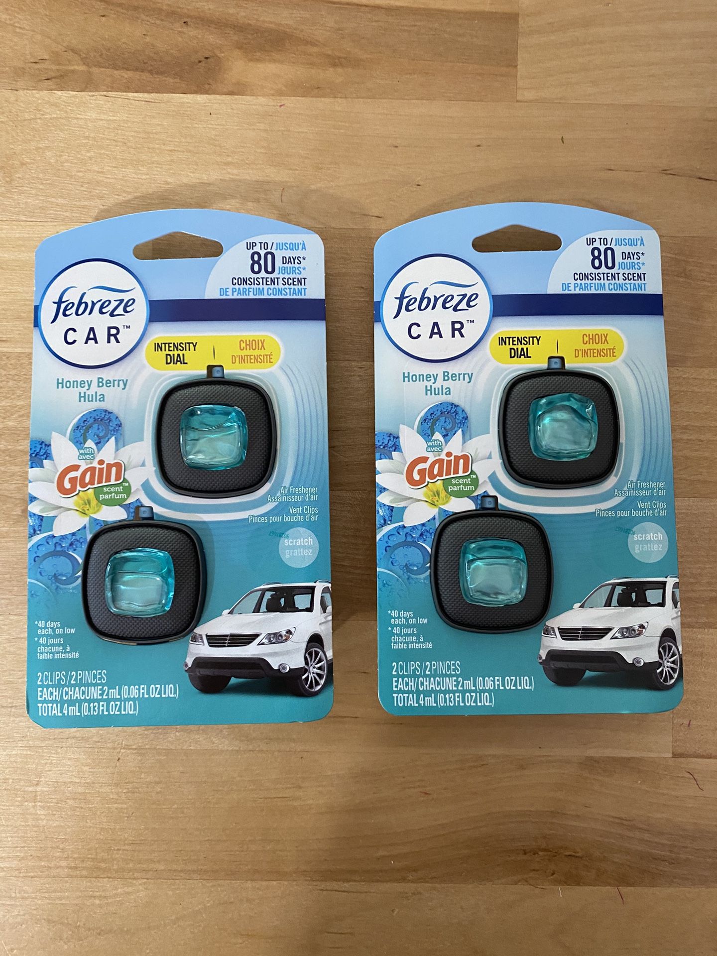 Febreze car clips -Gain Honey Berry Hula scent