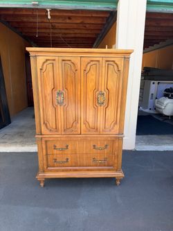 Vintage Wooden Armoire Chifforobe