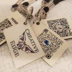 Business Logo Keychains +QR Code