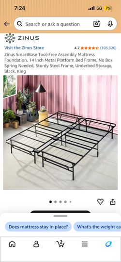 Zinus SmartBase 14-Inch Metal Platform Bed Frame King