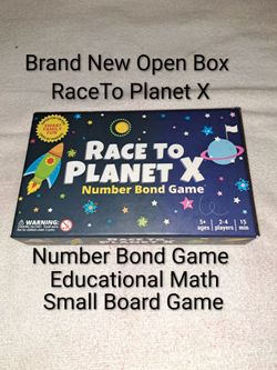 Brand New Open Box Race To Planet X Number Bond Game Educational Math Small Board Game