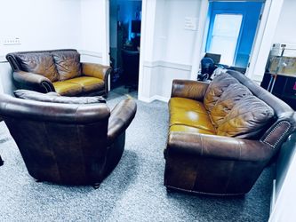 Genuine Leather 3 Piece Sofa Set