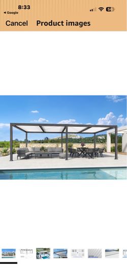 Outdoor Aluminum Pergola with Retractable Canopy