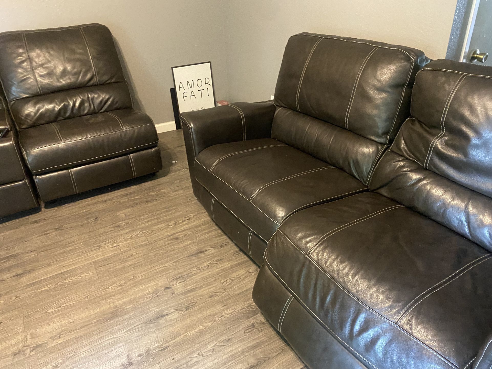 Free Leather couch & Storage