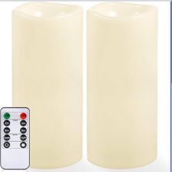NURADA Large Outdoor Flameless Candles 12" x 5" - Waterproof LED Pillar Flickering Candle Battery Operated with Timer Remote Control for Patio Porch L