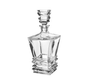 Barski European Crystal Rocky Pattern Whiskey/Liquor Decanter -28oz- 11.25”x4.5”
