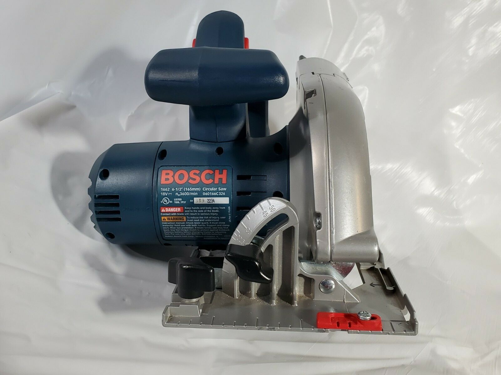 Bosch 18V Circular Saw 6 1/2" NiCad Model # 1662 EXCELLENT CONDITION- Bare Tool