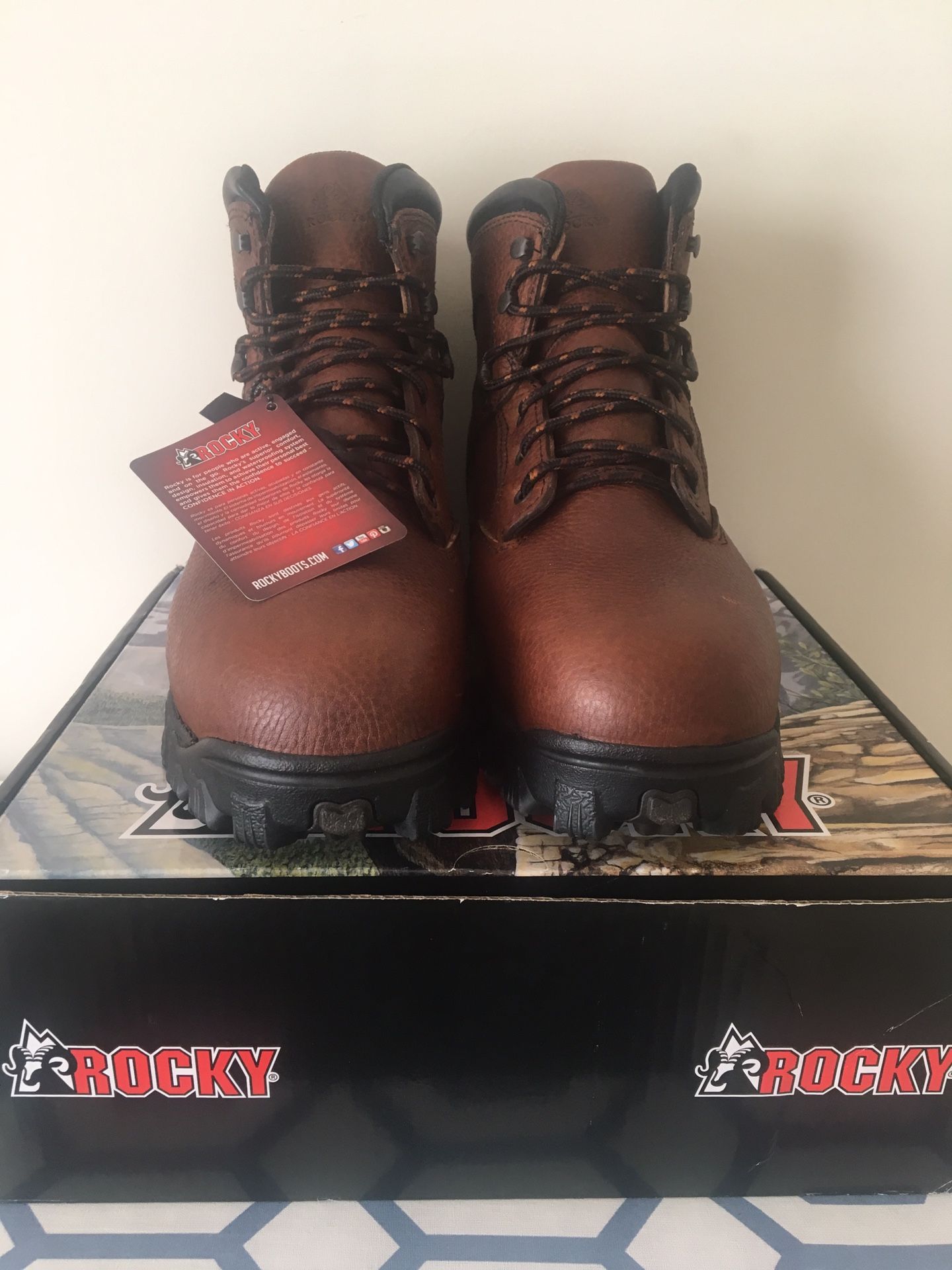 Rocky RKK0190 Work Boots Brown Leather Size 12 and half
