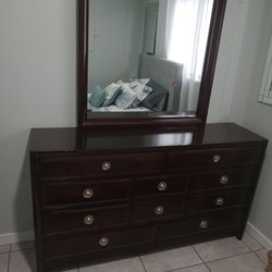 Wood Dresser W/mirror$120
