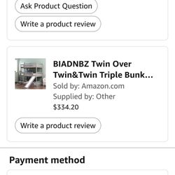 New Triple Bunk W/slide