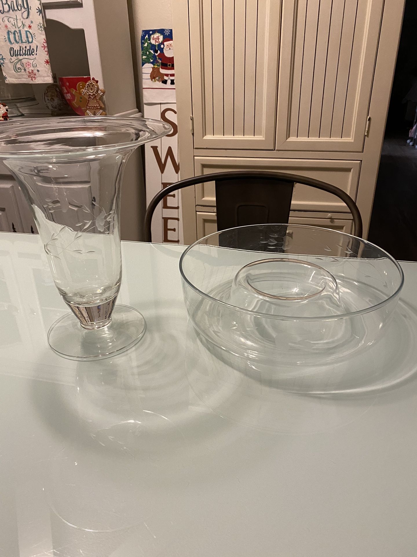 Princess House Flower Vase And Dip Dish