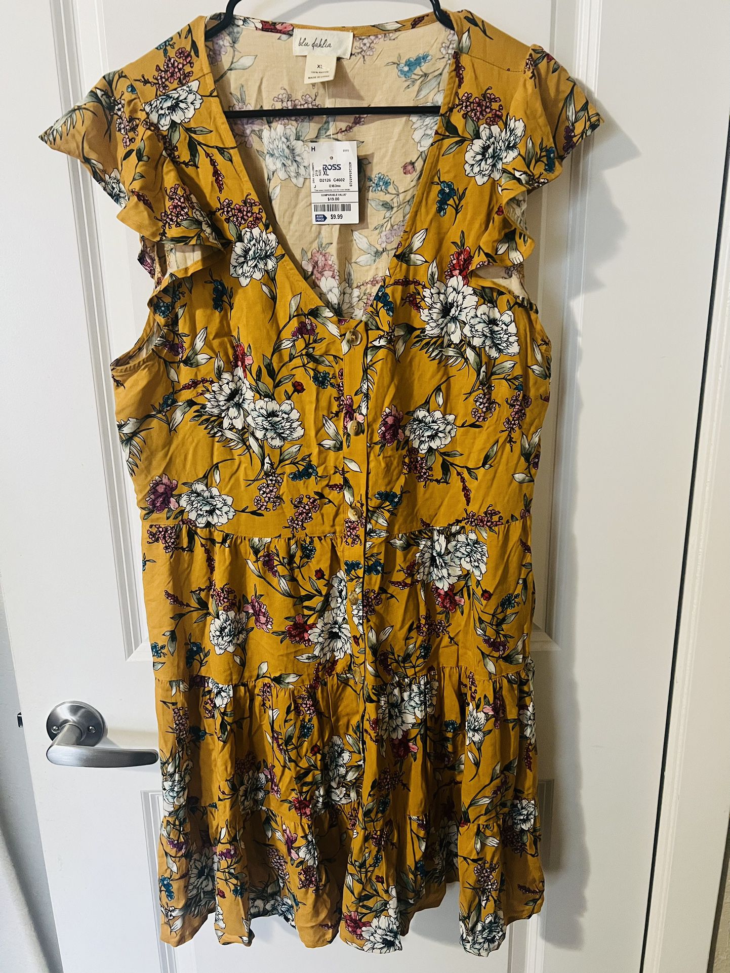 New Yellow Floral Dress