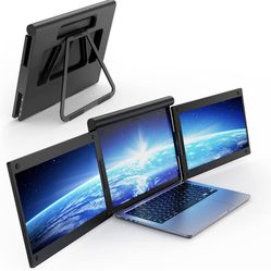 HAMOPY Portable Monitor, 13.3" Triple Laptop Monitor Extender, HD 1080P IPS