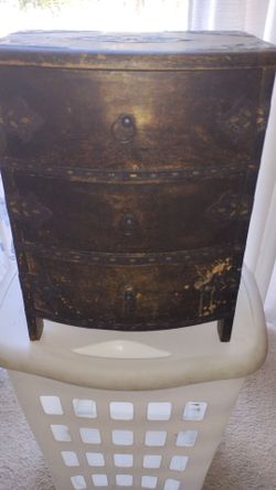 1930's. Wood 3-Drawer Chest with Ring Pulls