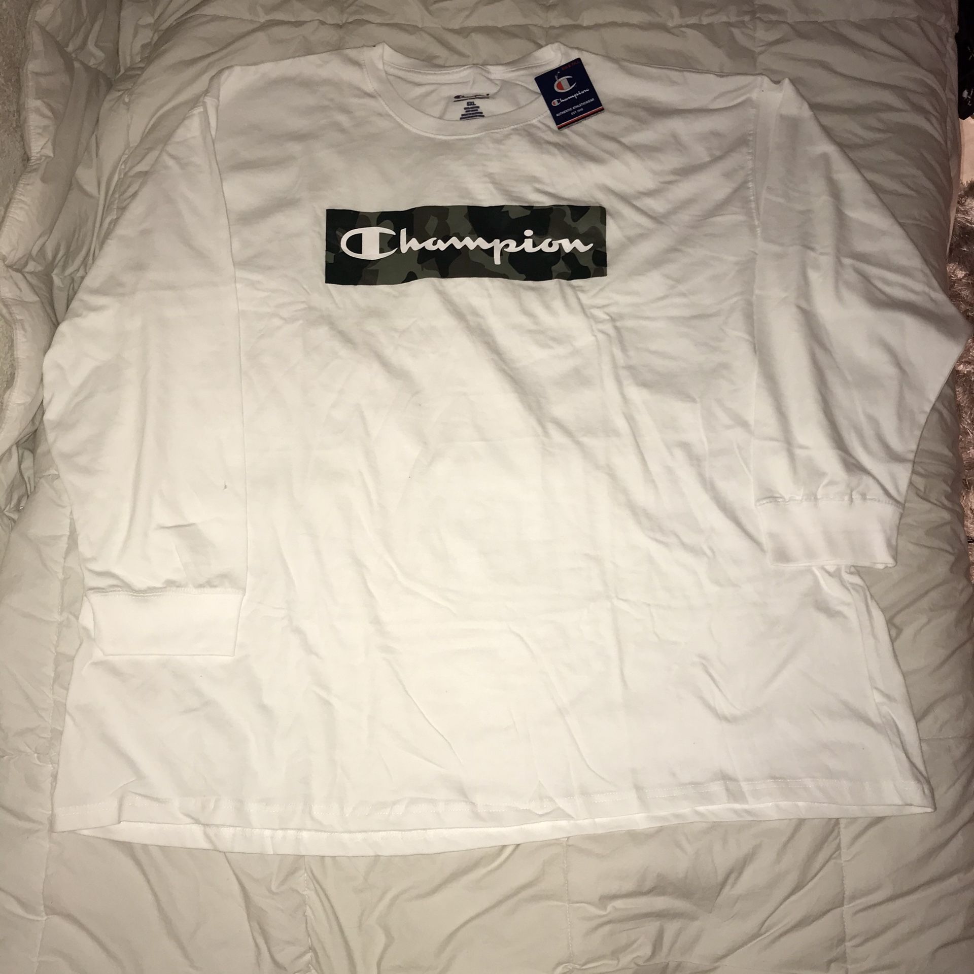 CHAMPION BIG & TALL CAMO SIGNATURE SCRIPT LOGO T-SHIRT