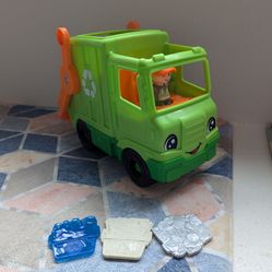Fisher price little people green recycling garbage truck
