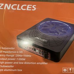 Zncleces Subwoofer- Built in Amp 10” 1200W- Brand New