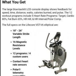 Elliptical LifeCore VST V6