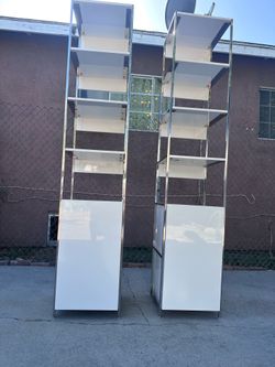 West Elm Industrial Modular Open And Close storage Shelf Units Bookcases
