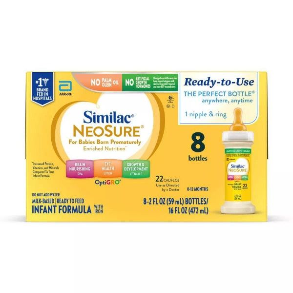 Similac Neosure Ready to Feed Infant Formula Bottles - 2 fl oz Each/8ct, exp 1/Jan/2026
