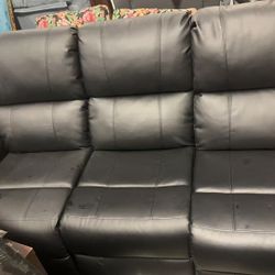 Leather Living Room Sofa 3 Seats Home Theater 