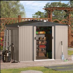 $300 firm!!! 8x6 Brown/Gray Metal Storage Shed with sliding doors, new in 2 boxes, NO HOLDS!!!