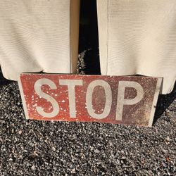 VINTAGE Rectangle Metal  Stop Sign 24" By 10