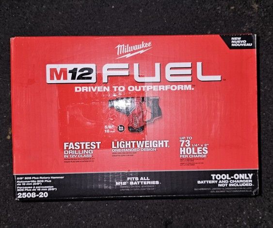 Milwaukee
M12 FUEL 12V Lithium-Ion Brushless Cordless 5/8 in. SDS-Plus Rotary Hammer Drill (Tool-Only)