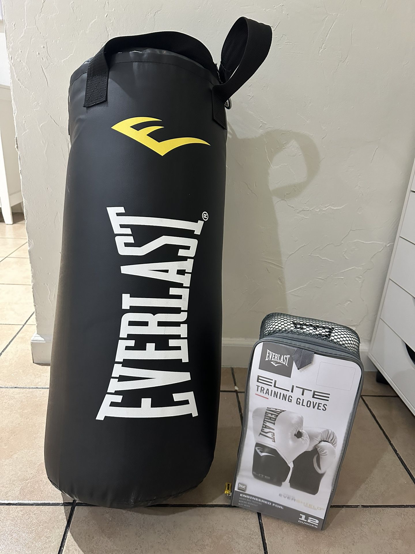New Punching Bag With New Gloves