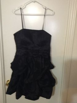 Black spaghetti-strap mini dress