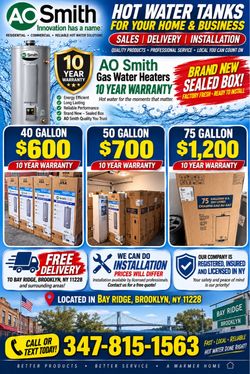 A.O Smith Gas water tank