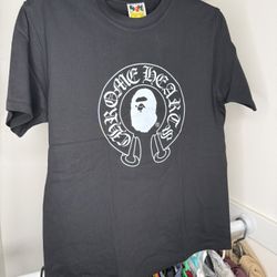 Black Chrome Heart Bape Shirt