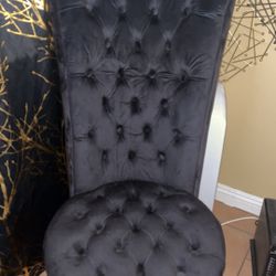 Black Beautiful Suede Corner Chair
