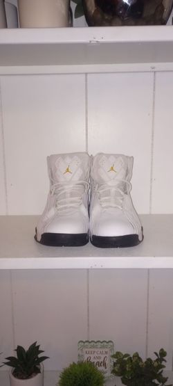 Air Jordan High-Top Sneakers White and Gold