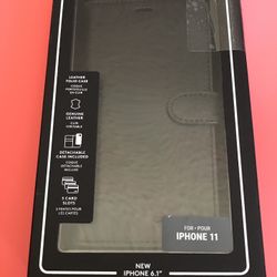 Coach iPhone 11 6.1” Leather Folio Case -Black