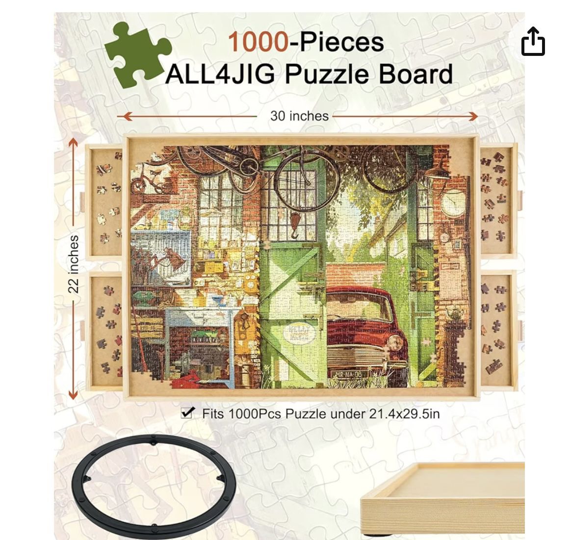 Puzzle Board With Lazy Susan 