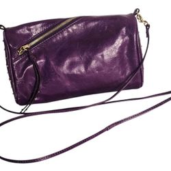 Rebecca Minkoff Purple Leather Crossbody Shoulder Bag Gold Hardware Studded