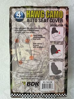 4 PIECES HAWG CAMO SEAT COVERS - NEW