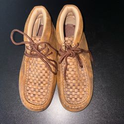Twisted X kids Driving Moc Casual Shoes basket weve leather western casual size 3 youth