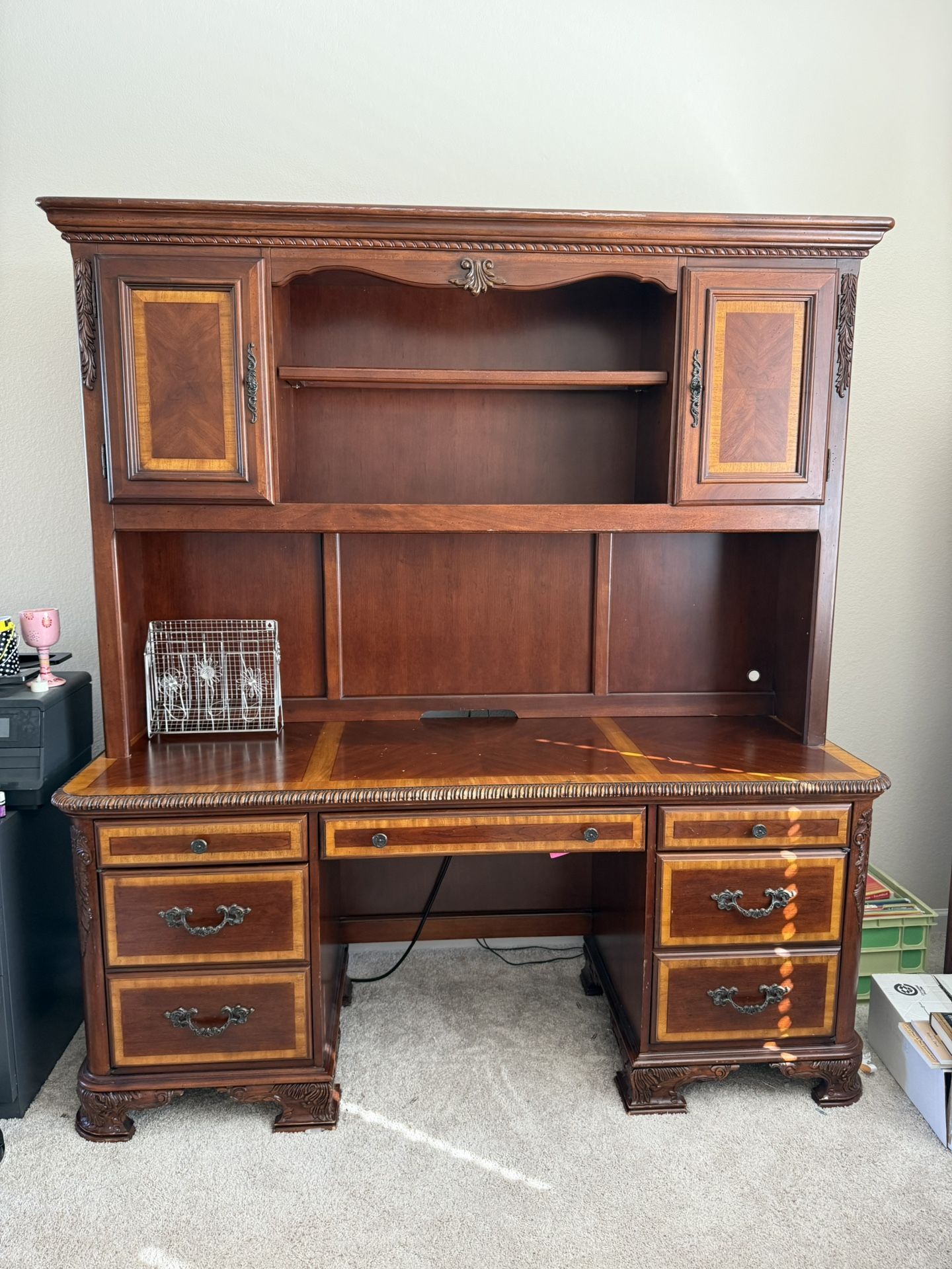 Mahogany Desk With Hutch