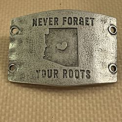Vintage Silver Tone Bracelet Without Foundation "Never forget your roots Collectible  State 