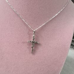 Sterling, silver Cross  necklace