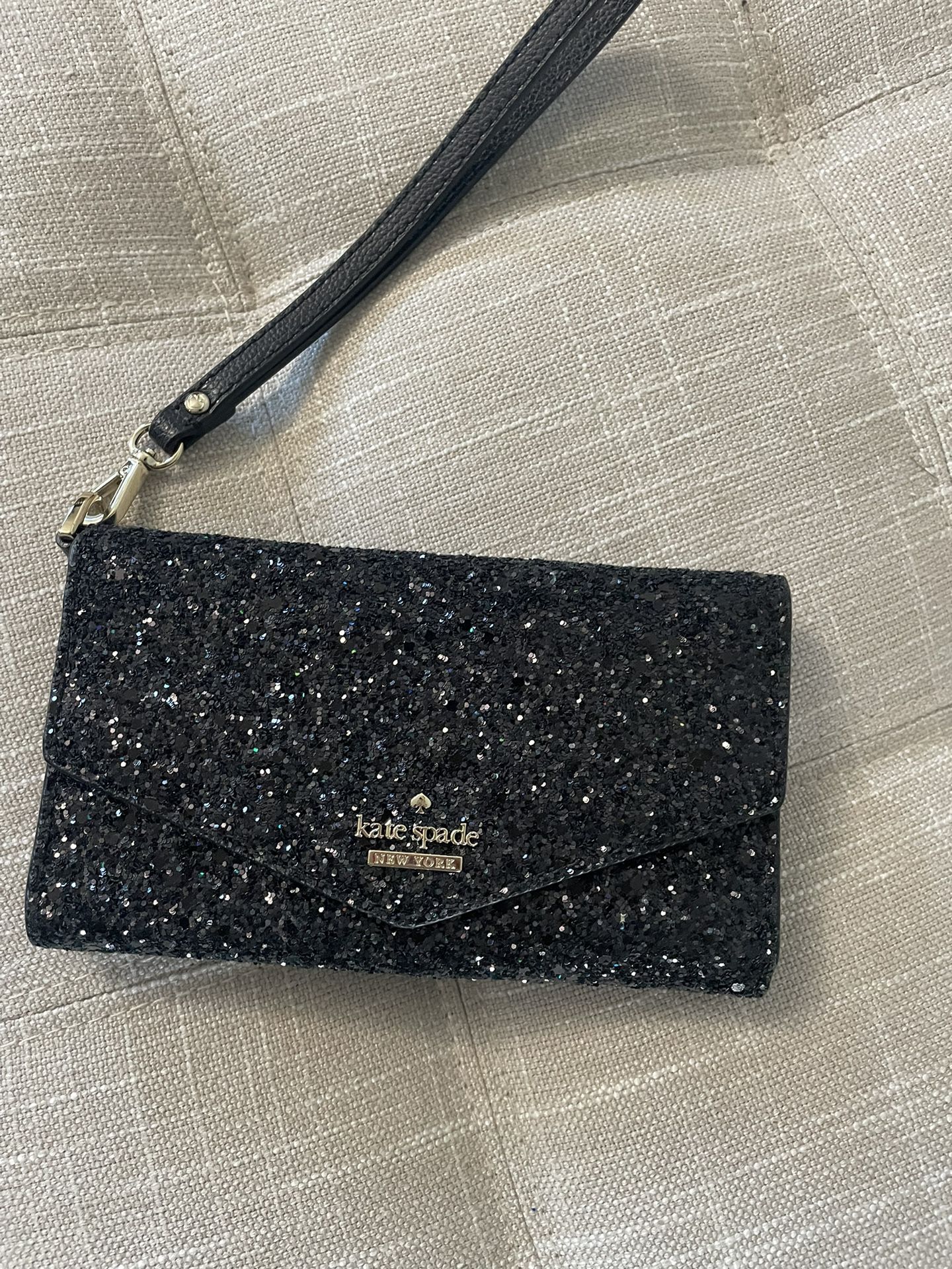 Kate Spade Wallet-wristlet Black Glitter