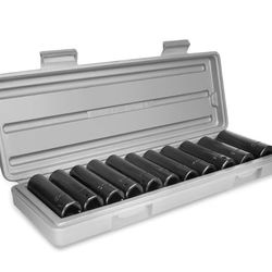 Stark USA 11-Pieces 1/2-Inch Drive Deep Impact Socket Set, MM, Metric Size, 6-Point, 10mm - 24mm
