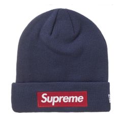 Supreme Box Logo Beanie New Era Navy